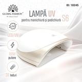 Lampa unghii Led/Uv S6 Global Fashion 68W, White