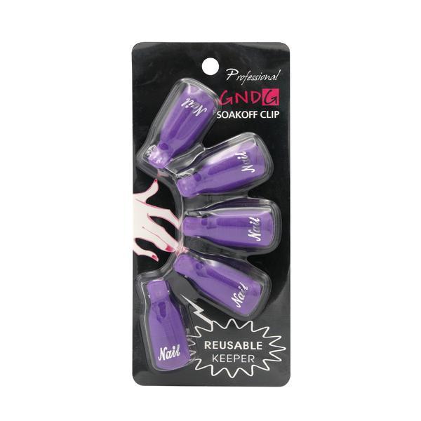 Clipsuri pentru indepartarea ojei semipermanente purple, set 5 buc