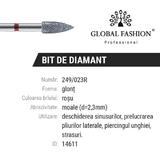 Bit diamant cuticule Glonte 249/023R Rosu
