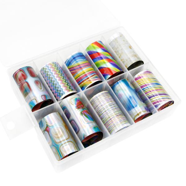 Folie de transfer unghii - holografic/abstract, set 10 buc