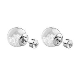 Cercei 2 in 1 glass strass lucy style 2000, alb