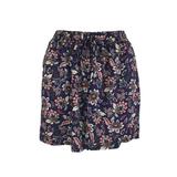 Fusta-pantalon scurta, Univers Fashion, culoare indigo cu imprimeu floral, M-L