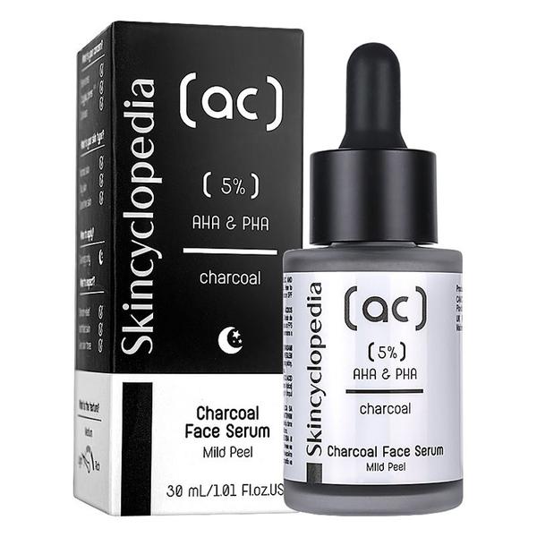 Serum Facial pentru Peeling cu Carbune si 5% Acizi Mandelici si Polihidrolixici Skincyclopedia Camco, 30 ml