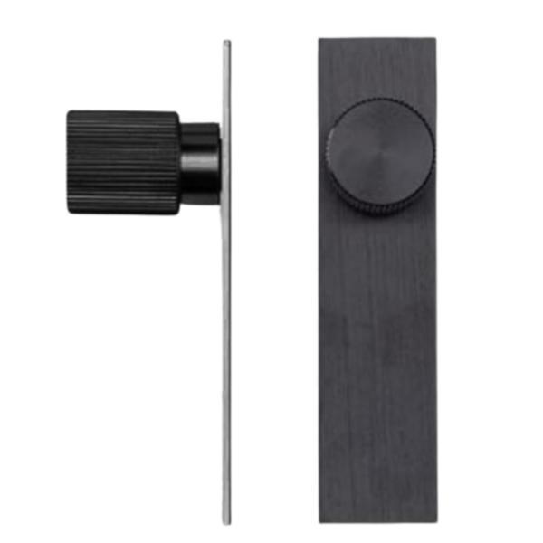Buton pentru mobila Arpa Plate, finisaj negru periat, L:100 mm