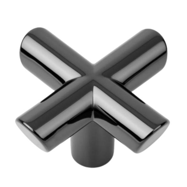 Buton pentru mobila Equis, finisaj nichel negru lustruit, 40x40 mm