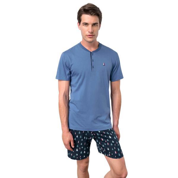 Pijama de barbati,vamp 18631,xxl, bumbac,albastru