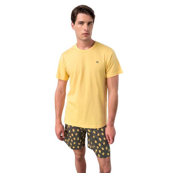 Pijama de barbati, vamp 18610, s, 50% bumbac 50% modal, galben