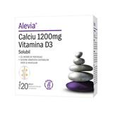 Calciu 1200 mg si Vitamina D3 Alevia, 20 plicuri