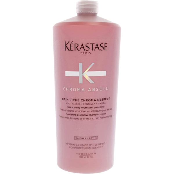 Sampon Hranitor pentru Par Vopsit Mediu si Gros - Kerastase Chroma Absolu Bain Riche Chroma Respect Lactic Acid + Centella Asiatica, 1000 ml