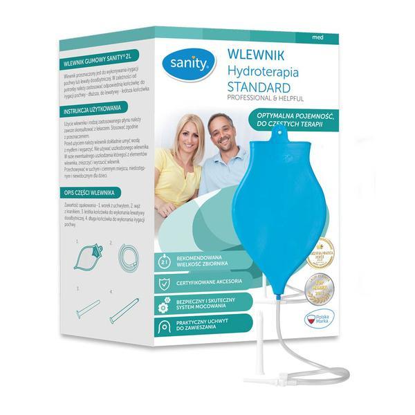 Set enteroclisma Sanity Hydroterapia Standard pentru irigare vaginala si intestinala, capacitate 2 l, Bleu