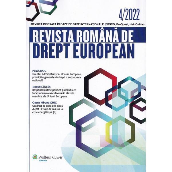 Revista Romana de Drept European Nr.4/2022, editura Wolters Kluwer