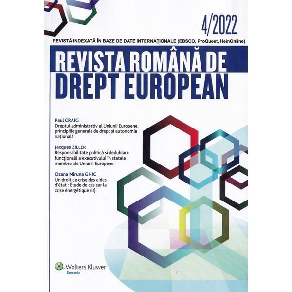 Revista romana de drept european nr.4/2022, editura wolters kluwer