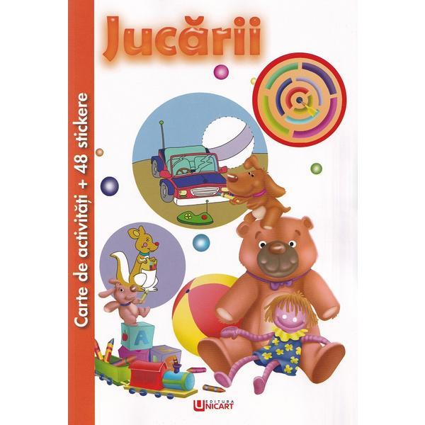 Carte de activitati cu 48 stickere: Jucarii, editura Unicart