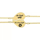 Set bratari argint cuplu inimioare 16 mm (2 bucati incluse) - personalizate cu text - Model 53