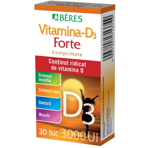 Vitamina D3 Forte 3000 UI - Beres, 30 buc