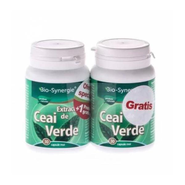 Extract de Ceai Verde 400 mg Bio-Synergie, 30 capsule 1 + 1 Gratis