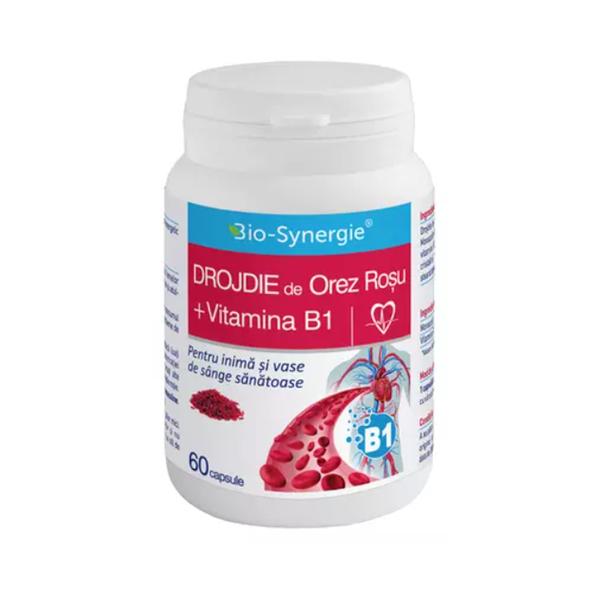 Drojdie de Orez Rosu + Vitamina B1 Bio-Synergie, 60 capsule