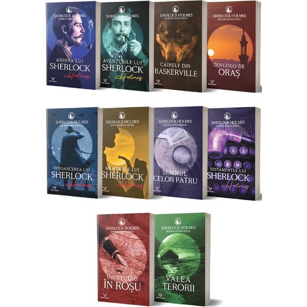 Pachet 10 volume: Sherlock Holmes - Arthur Conan Doyle, editura Daffi S Books