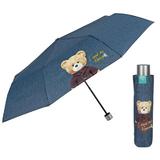 Mini Umbrela ploaie pliabila model denim albastru Teddy Bear