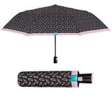 Mini umbrela ploaie pliabila automata negru cu roz