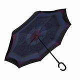 Umbrela ploaie reversibila albastra inchis model cu dungi