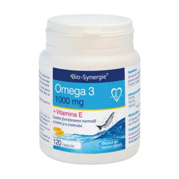 Omega 3 1000 mg + Vitamina E Bio-Synergie, 120 capsule