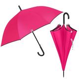 Umbrela ploaie automata baston culoare roz neon