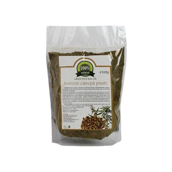 Seminte de canepa pisate 100% natural green natural oil, carmita, 500 g