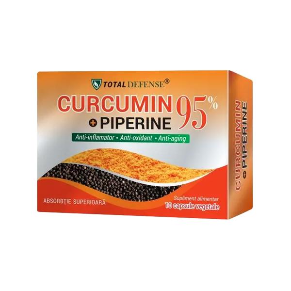 Curcumin + Piperine 95% Total Defense, Cosmo Pharm, 10 capsule vegetale