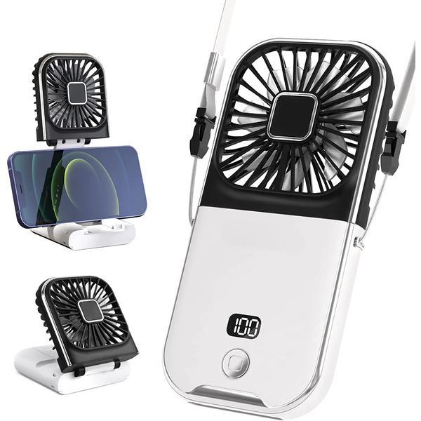 Ventilator de mana, portabil, portabil, pliabil la 180 de grade, suport birou si telefon, 4 viteze, incarcare USB-C