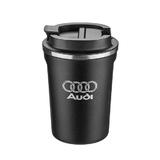 Cana termos, 350 ml, negru, metal, plastic, logo Audi