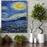 Set pictura pe numere (panza) Noapte instelata - Van Gogh Triptic III 50x40 cm
