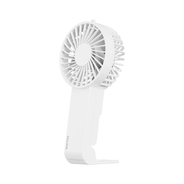 Ventilator de mana, portabil, suport pliabil la 90°, 3 viteze, incarcare usb-c, alb