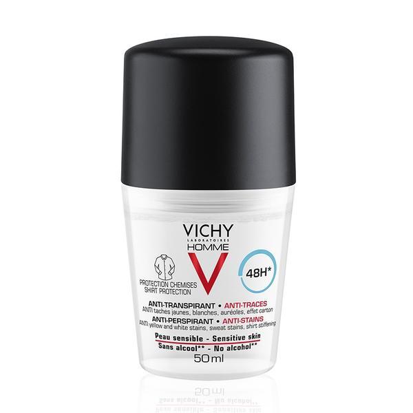 Deodorant roll-on antiperspirant anti-urme pentru barbati 48h, Vichy, 50 ml