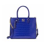 Geanta, The Victoria Structured Satchel, Sapphire Croc