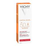 Crema antioxidanta anti-rid 3 in1 cu protectie solara SPF 50 pentru fata Capital Soleil, Vichy, 50 ml
