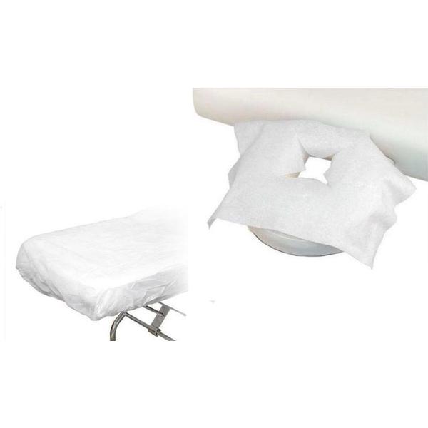 Protectie tetiera + Cearceaf unica folosinta pat 80 cm x 220 cm gros. 40gr/mp elastic la colturi