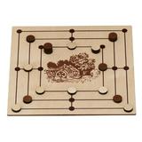 Joc tintar, moara din lemn, piese maro-natur, 24.5 x 24.5 cm