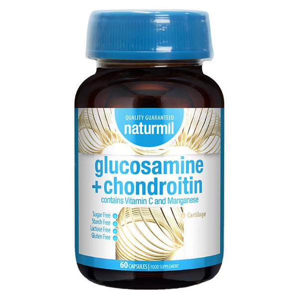 Glucosamine + Chondroitin cu Vitamina C si Mangan, Naturmil, 60 capsule