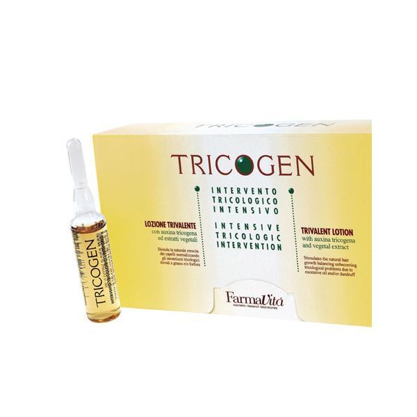 Fiole tratament cu tricogen pentru cresterea parului, FarmaVita tricogen lotion, 12&times;8 ml