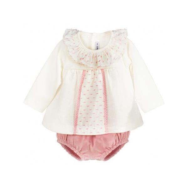 Abigail compleu roz pal bluza cu maneca lunga si chilotel elastic 3 luni +
