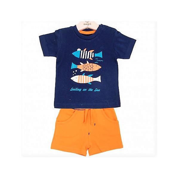 Compleu baieti Sailing, tricou și pantaloni scurti,12 luni