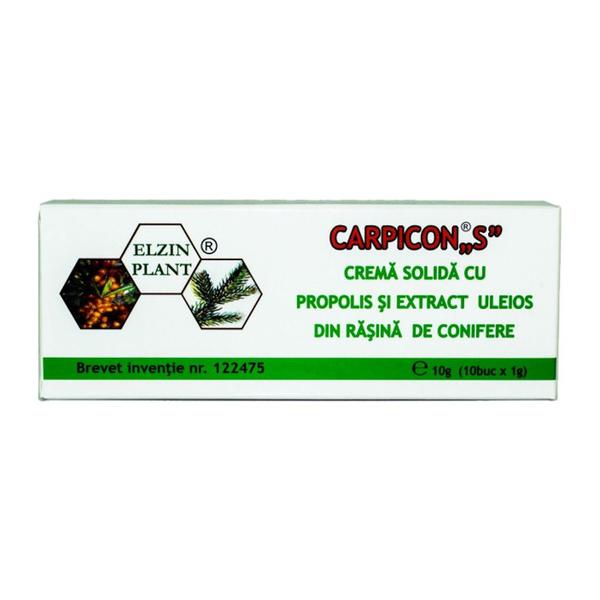 Crema Solida cu Propolis si Extract Uleios din Rasina de Conifere - Supozitoare, Carpicon S, 10 x 1 g