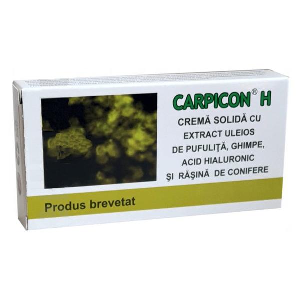 Crema Solida cu Extract Uleios de Pufulita, Ghimpe, Acid Hialuronic si Rasina de Conifere - Supozitoare, Carpicon H, 10 x 1,5 g