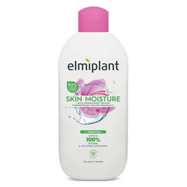 Lapte demachiant cu prebiotice si sofran pentru ten uscat si sensibil - elmiplant skin moisture, 200 ml
