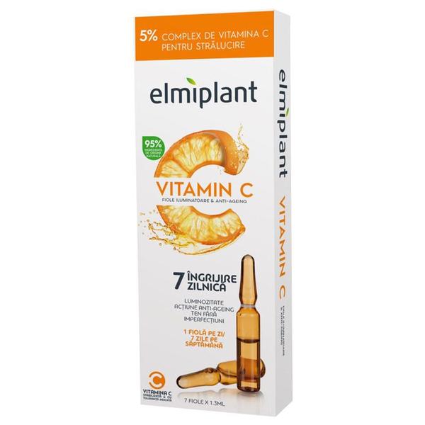 Fiole Iluminatoare & Anti-Ageing - Elmiplant Vitamin C, 7 buc x 1.3 ml