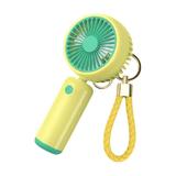 Ventilator de mana cu lantisor de chei, 3 viteze, baterie reincarcabila 500mAh, incarcare USB, galben