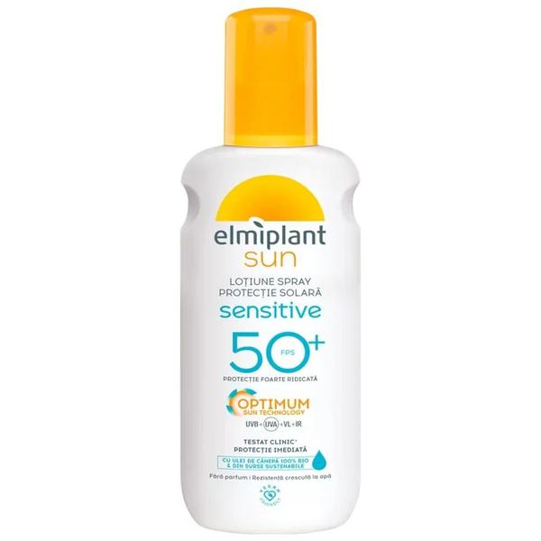 Lotiune Spray Protectie Solara cu Ulei de Canepa - Elmiplant Sun Sensitive FPS 50+, 200 ml