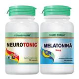 Pachet - Neurotonic, 30 capsule + Melatonina 3 mg, 10 capsule, Cosmo Pharm