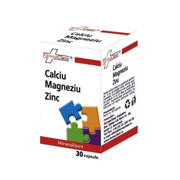 Calciu Magneziu Zinc - Farma Class, 30 capsule